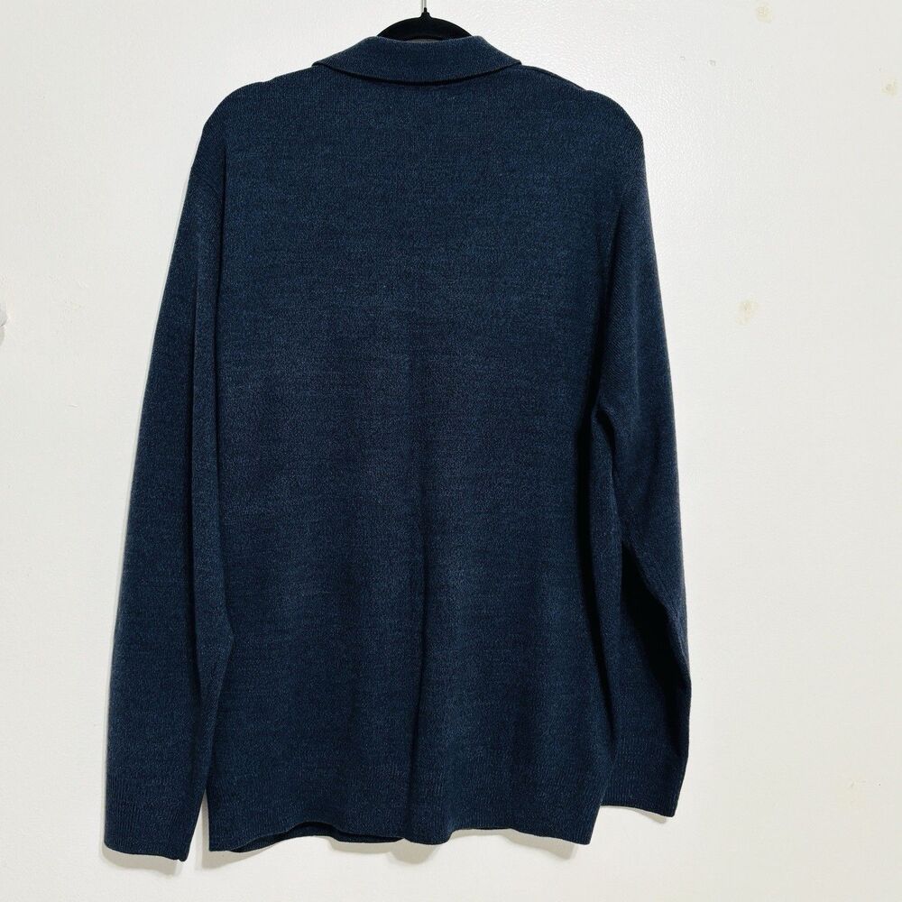 Dockers Navy & Black Argyle Polo Sweater Sz XXL Long Sleeve - Picture 2 of 5